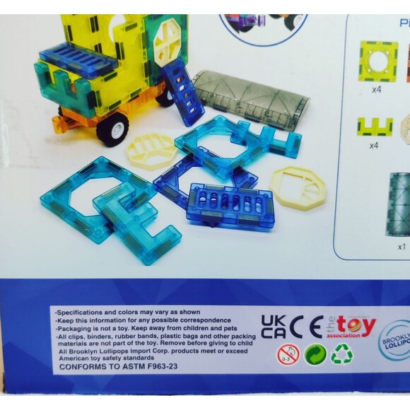 STEM Learning-Magic Magnetic, 42 Pc Tiles,  Ages 3+, Kids Building Toy NEW - Picture 7 of 11